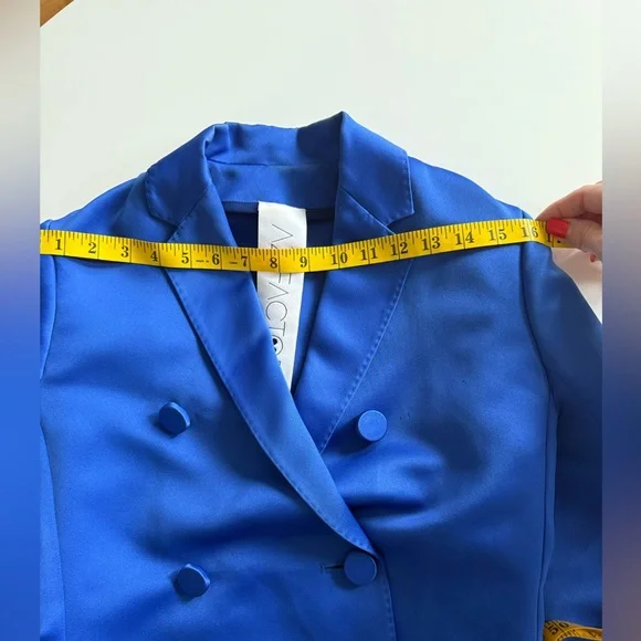 AZ Factory Cobalt Blue Satin Blazer & Mini Skirt Suit Graduation - Picture 16 of 16